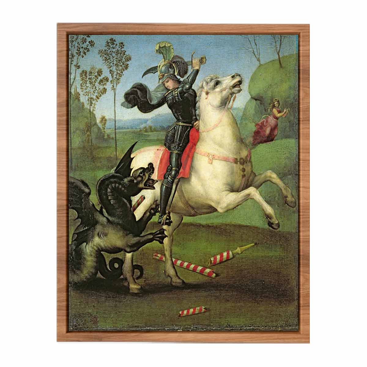 St. George Struggling with the Dragon By Raphael