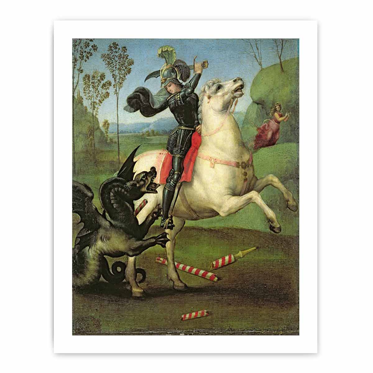 St. George Struggling with the Dragon By Raphael