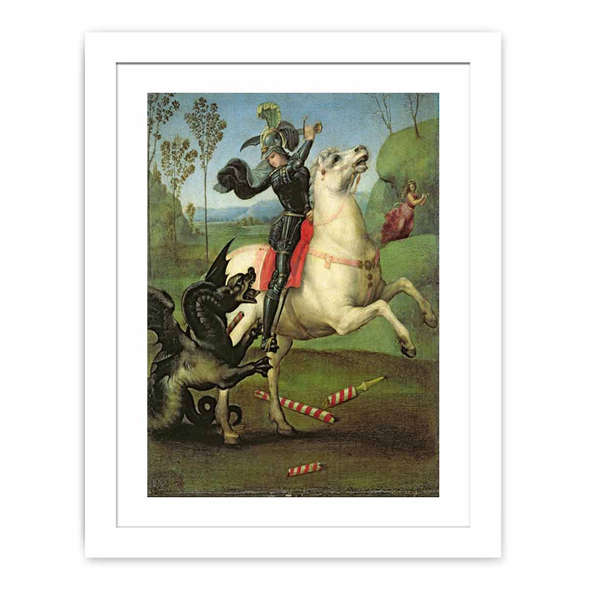 St. George Struggling with the Dragon By Raphael