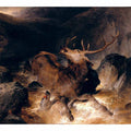 Deer and Deer Hounds in a Mountain Torrent