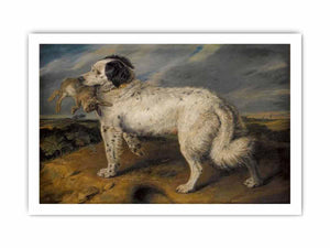 The Champion; Venus, a Landseer Newfoundland with a rabbit, 45.5 by 55.5 in (116 by 141 cm)