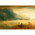 Lifeboat and Manby Apparatus going off to a stranded vessel making signal blue lights of distress , c.1831