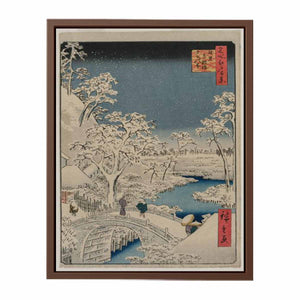 Drum bridge and Setting Sun Hill at Meguro from the series 100 Views of Edo Painting