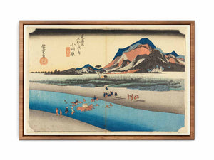Print, Fording the Sakawa River (Odawara), in The Fifty-Three Stations of the Tokaido Road (Tokaido Gojusan Tsugi-no Uchi), ca. 1834
