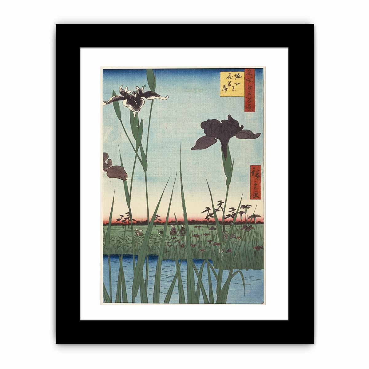 Horikiri Iris Garden (Horikiri no hanashōbu), from the series One Hundred Famous Views of Edo (Meisho Edo hyakkei)