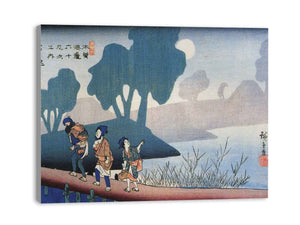 Hiroshige, A family in a misty landscape