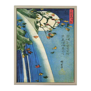 Hiroshige, The moon over a waterfall