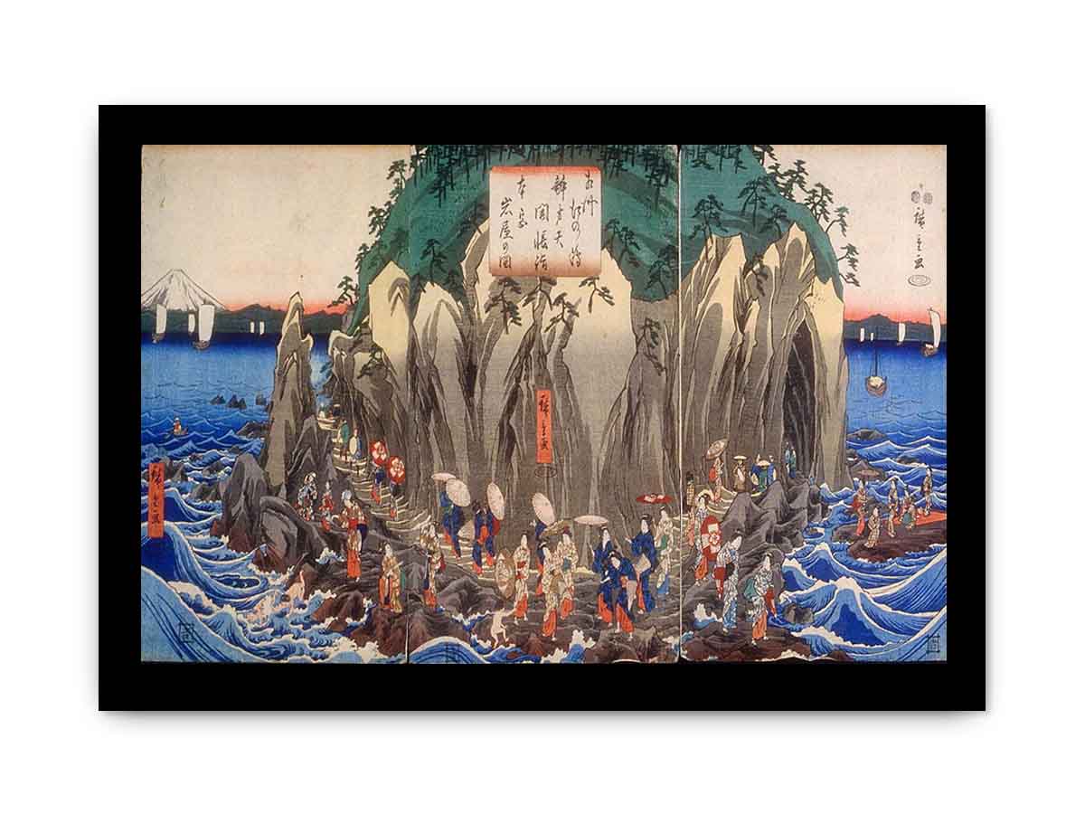 Hiroshige Pilgrimage to the Cave Shrine of Benzaiten