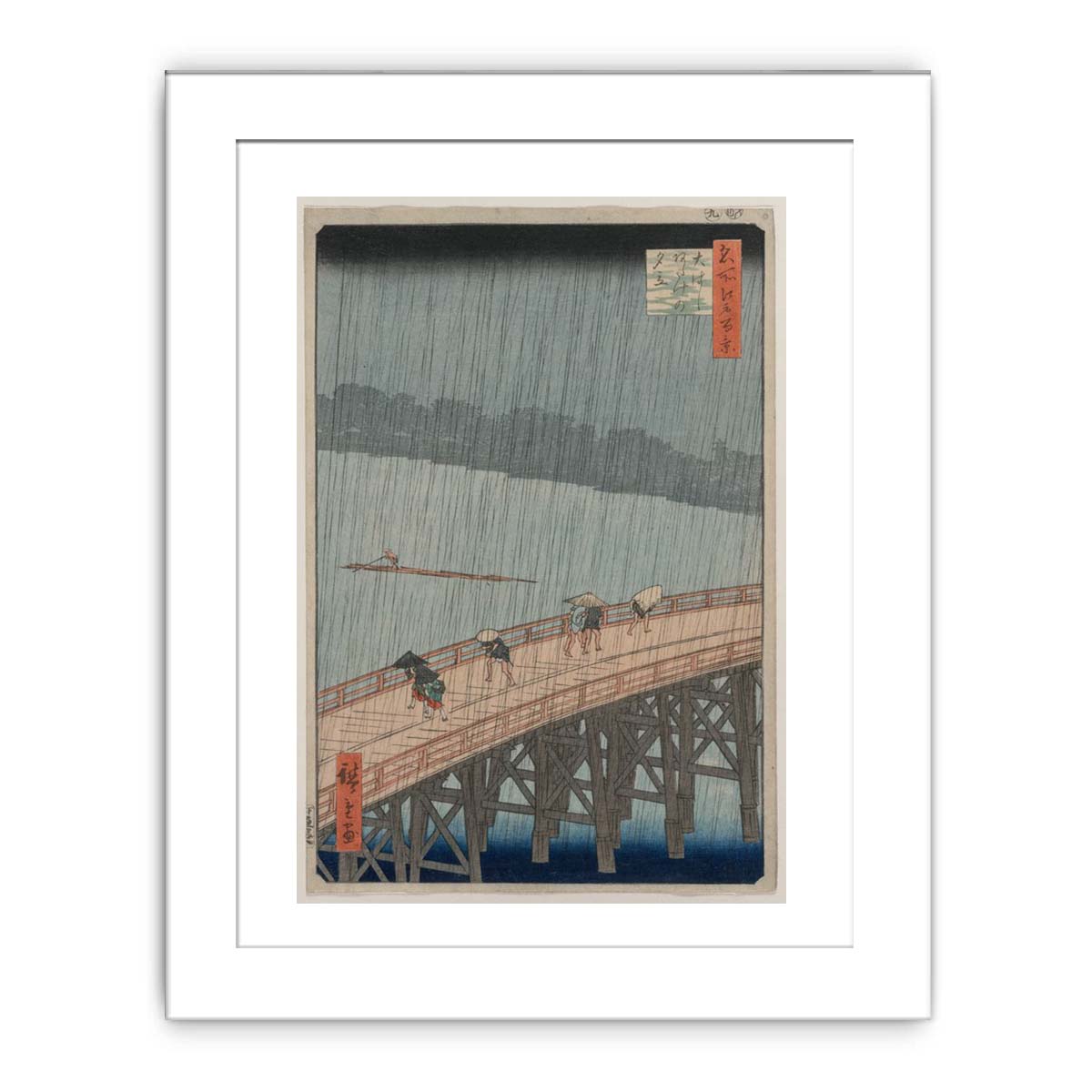 Sudden Shower over Shin-Ōhashi Bridge and Atake, from the series One Hundred Famous Views of Edo