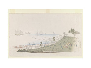 Cherry-blossom Time, People Picknicking at Gotenyama, from Letter-Sheet set.