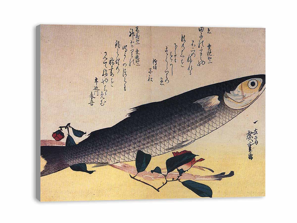 Hiroshige Grey mullet and camellia