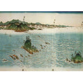 Hiroshige, Whirlpools on a rocky coast