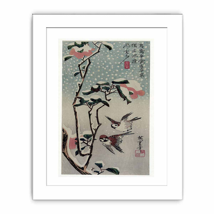 Secchu Tsubaki ni Suzume (Sparrows and Camellias in the Snow)