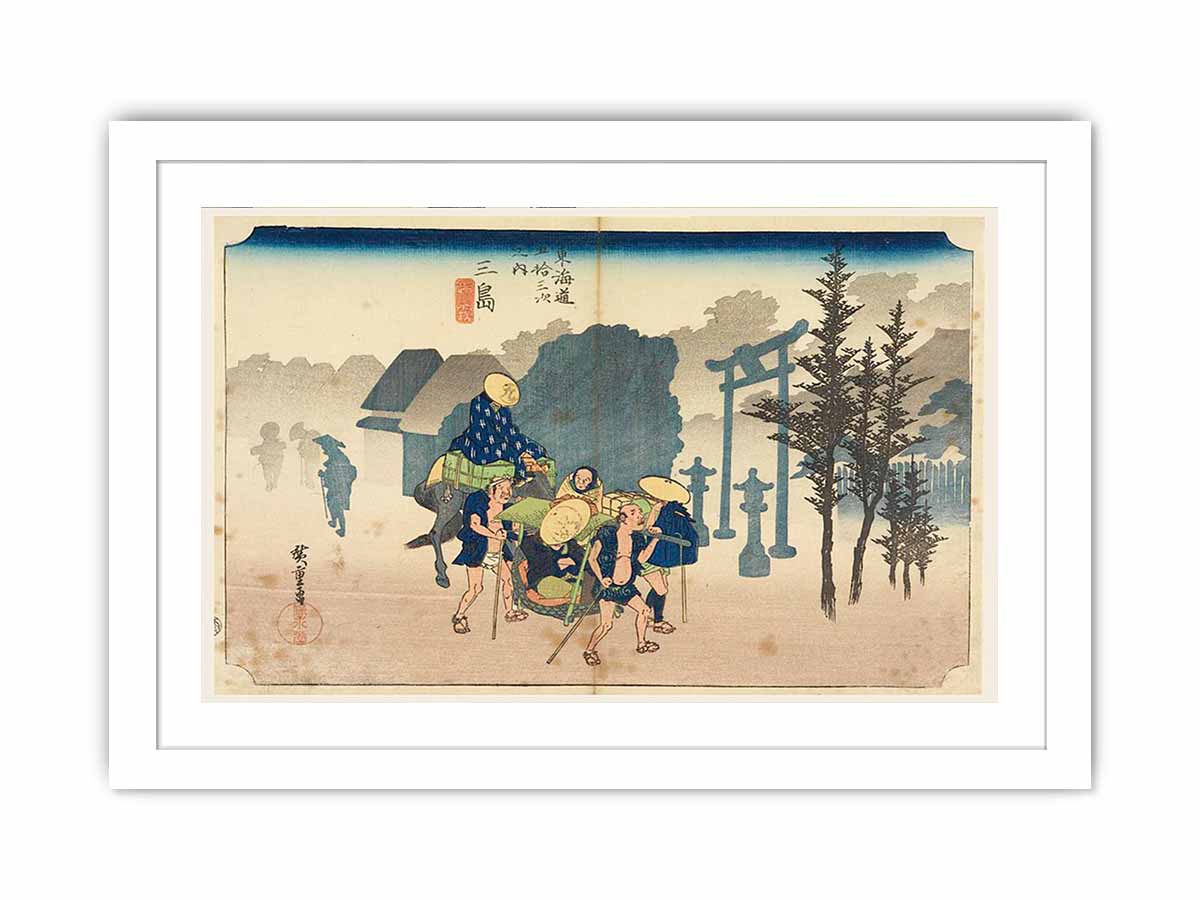 Print, Mishima, Morning Mist, in The Fifty-Three Stations of the Tokaido Road (Tokaido Gojusan Tsugi-no Uchi), ca. 1834