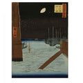Moon over Ships Moored at Tsukuda Island from Eitai Bridge