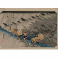 Tsuchiyama - Spring Rain (Tsuchiyama haru no ame) from the set 'Fifty-three Stations of the Tokaido (Tokaido gojusan tsugi no uchi)'