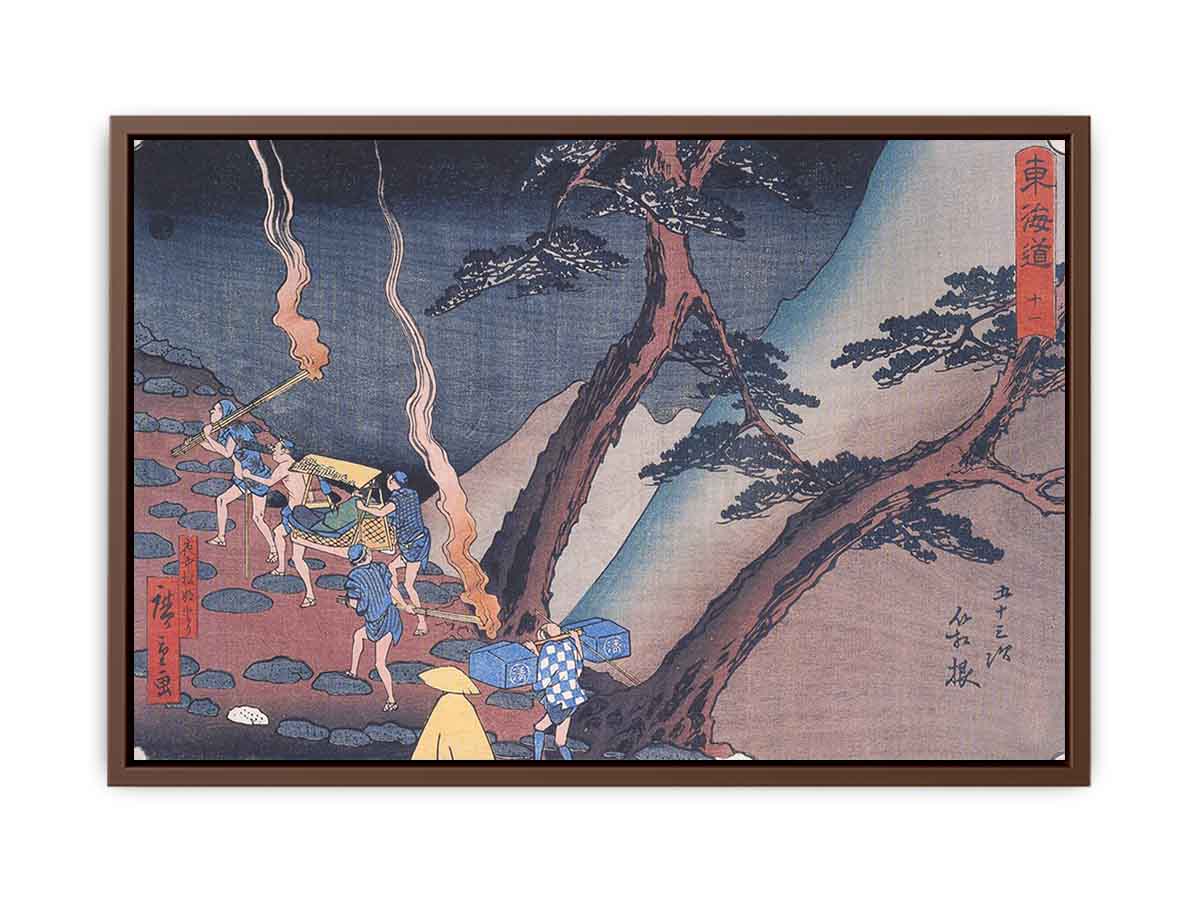 Travellers on a Mountain path at night
