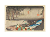 Print, Tsuchi-yama, Spring Rain, in The Fifty-Three Stations of the Tokaido Road (Tokaido Gojusan Tsugi-no Uchi), ca. 1834 artwork preview