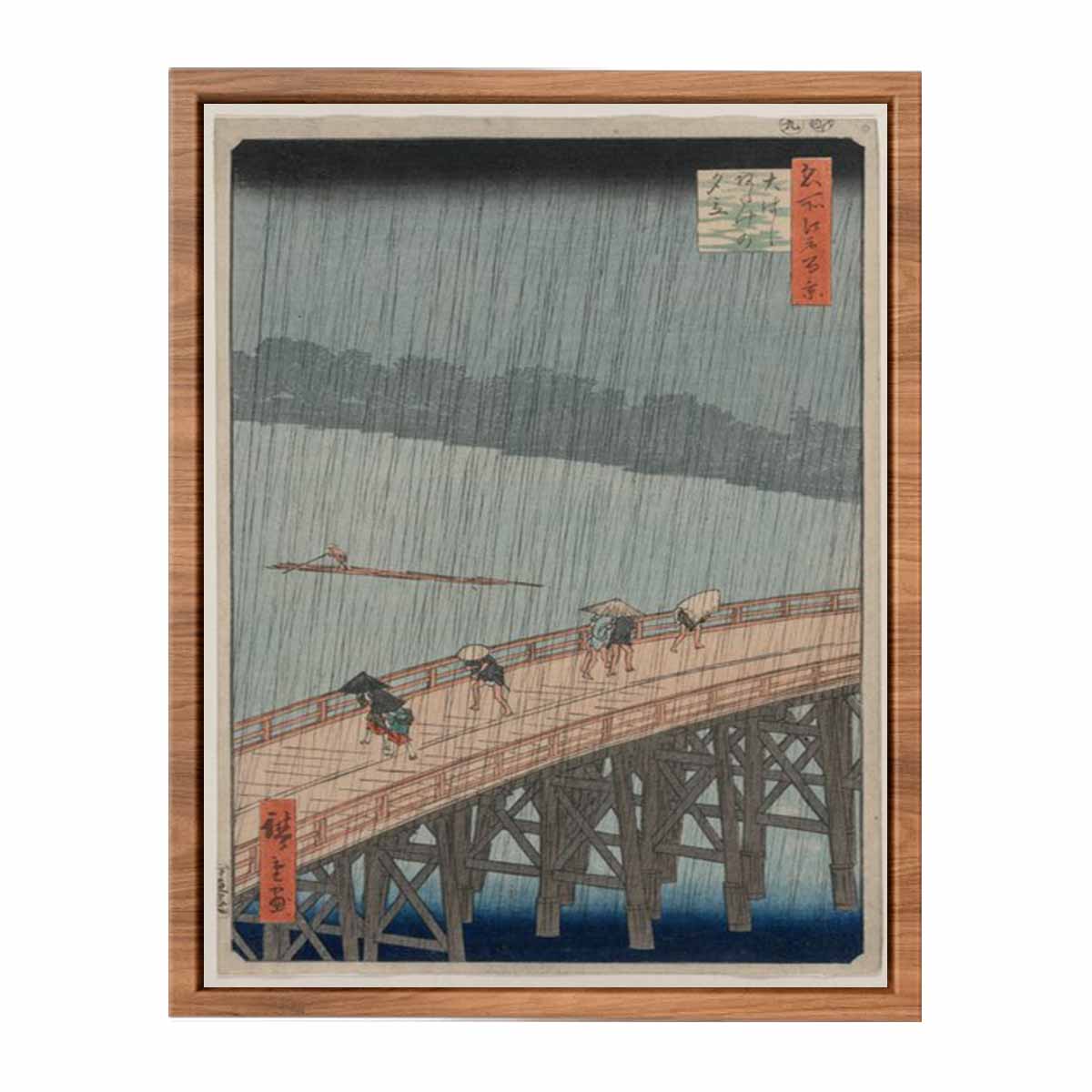Sudden Shower over Shin-Ōhashi Bridge and Atake, from the series One Hundred Famous Views of Edo