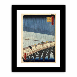 Sudden Shower over Shin Ohashi Bridge at Atake from One Hundred Views of Edo