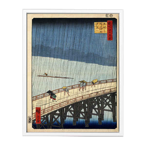 Sudden Shower over Shin Ohashi Bridge at Atake from One Hundred Views of Edo