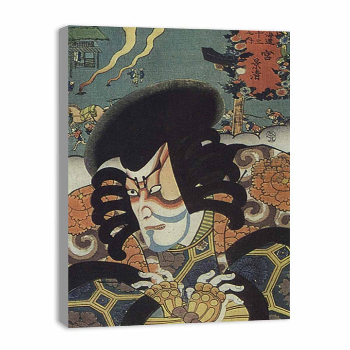 Kunisada woodcut miya station