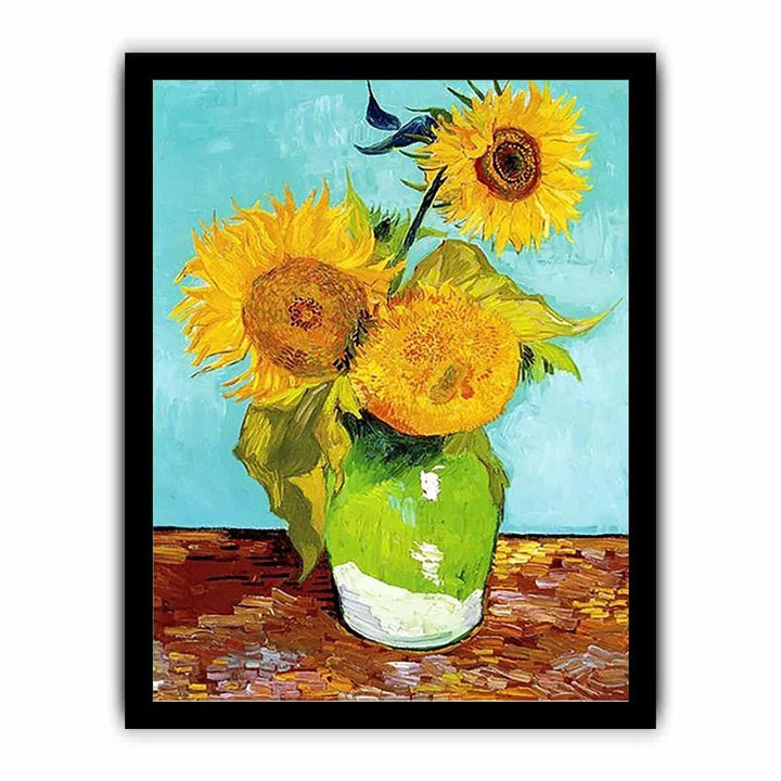 Sunflowers on Green By Van Gogh