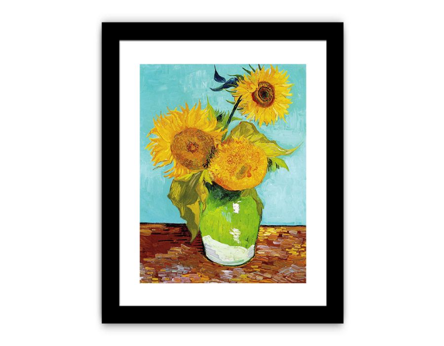 Sunflowers on Green By Van Gogh Canvas Print