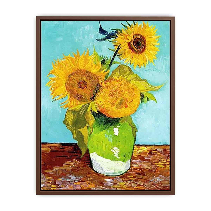 Sunflowers on Green By Van Gogh