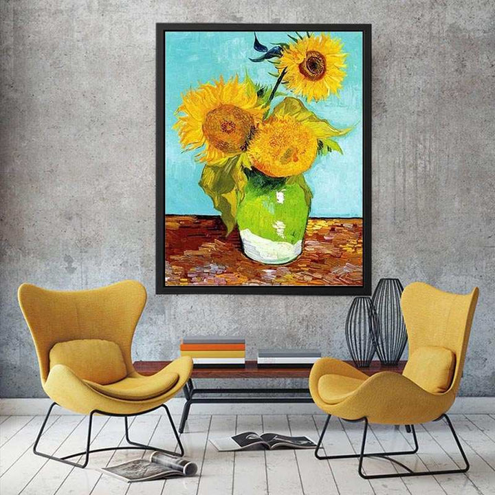 Sunflowers on Green By Van Gogh