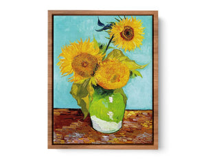 Sunflowers on Green By Van Gogh Streched canvas