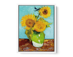 Sunflowers on Green By Van Gogh Art Print