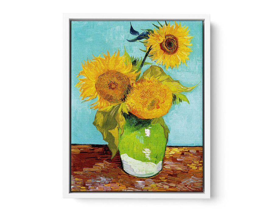 Sunflowers on Green By Van Gogh Art Print