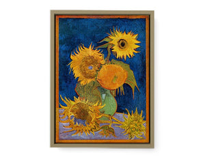 Sunflowers On Blue By Van Gogh Oil Painting