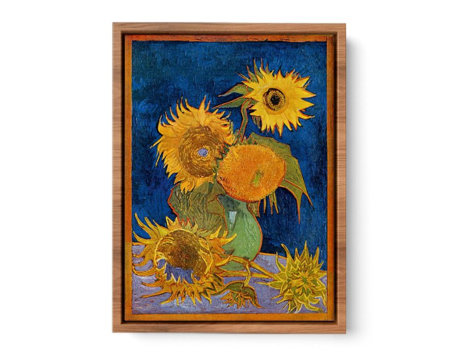 Sunflowers On Blue By Van Gogh Streched canvas