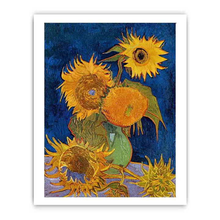 Sunflowers On Blue By Van Gogh