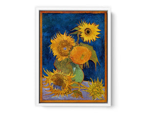Sunflowers On Blue By Van Gogh Art Print