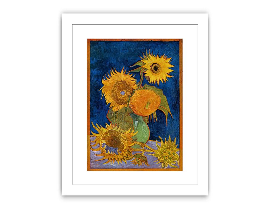 Sunflowers On Blue By Van Gogh Famous painting