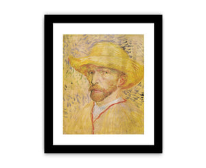 Self Portrait With A Straw Hat By Van Gogh Canvas Print
