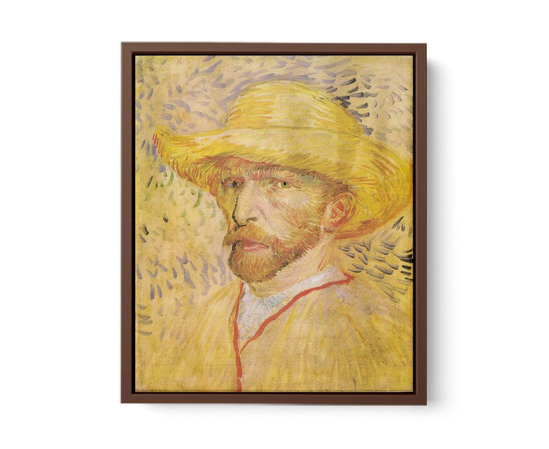 Self Portrait With A Straw Hat By Van Gogh Famous Painting