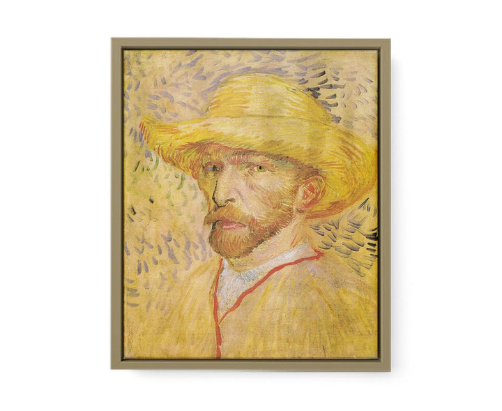 Self Portrait With A Straw Hat By Van Gogh