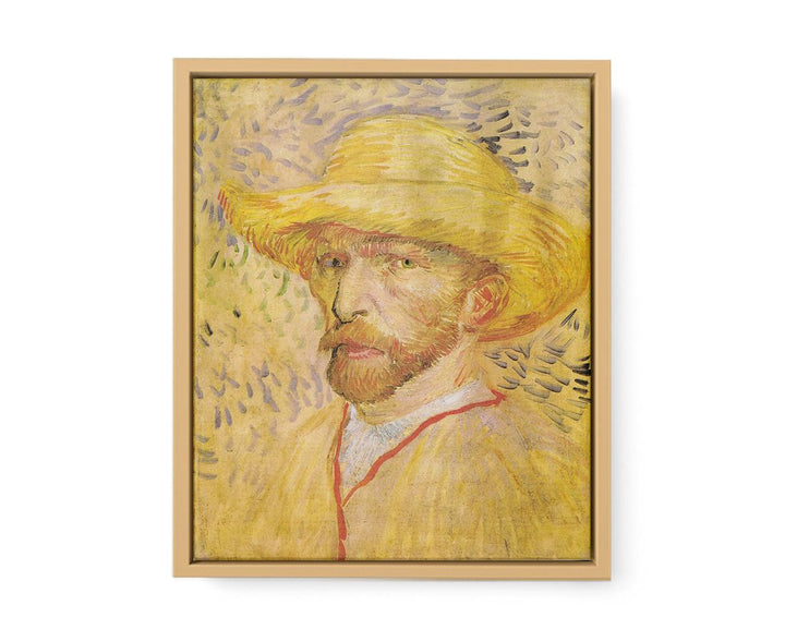 Self Portrait With A Straw Hat By Van Gogh