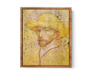 Self Portrait With A Straw Hat By Van Gogh Streched canvas