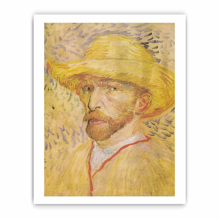 Self Portrait With A Straw Hat By Van Gogh