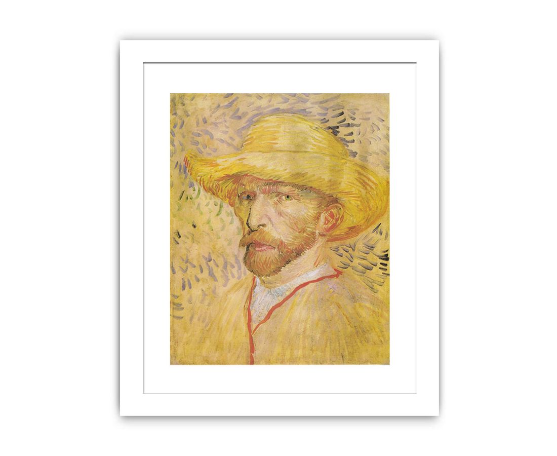 Self Portrait With A Straw Hat By Van Gogh Famous painting