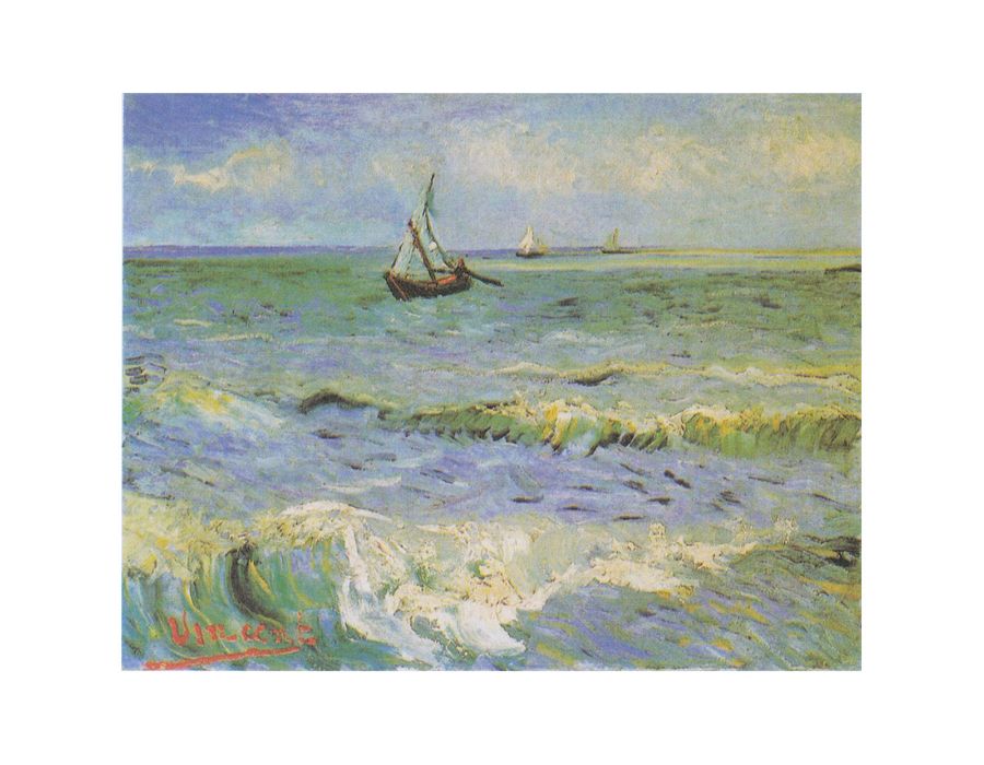Fishing Boats at Saintes-Maries By Vincent Van Gogh