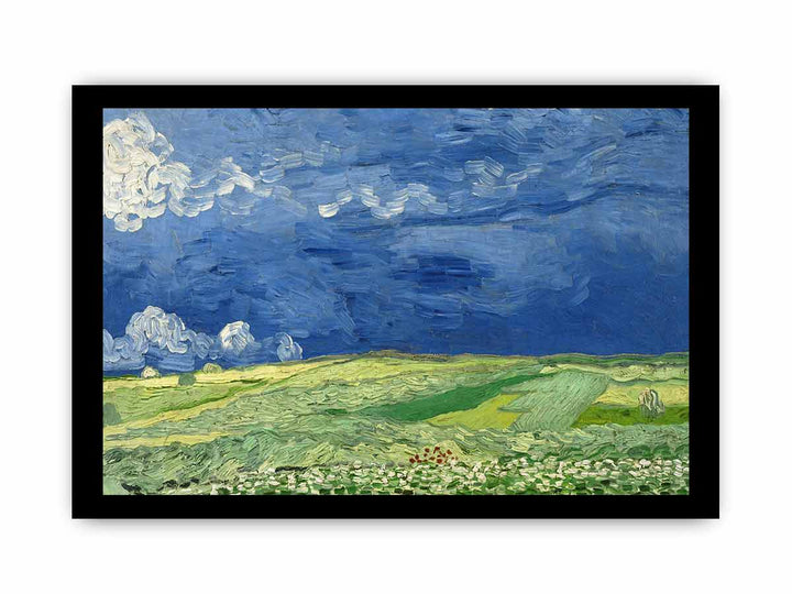 Wheatfield under thunderclouds