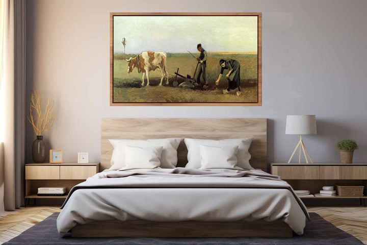 Plow In Field Painting by Van Gogh