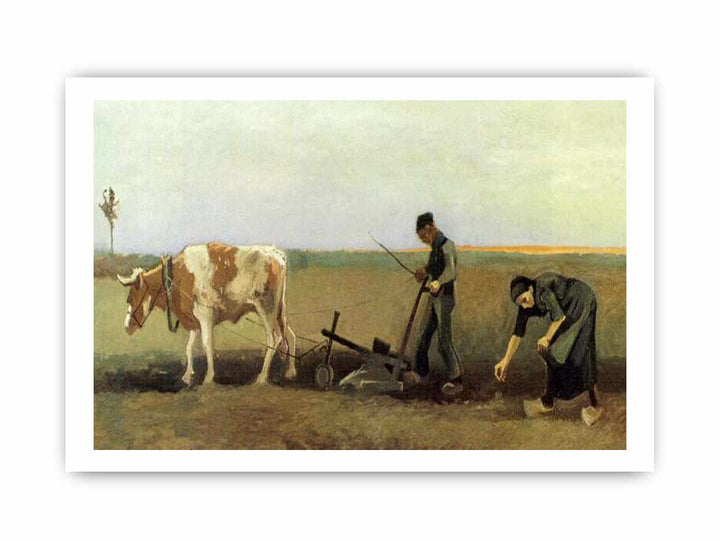 Plow In Field Painting by Van Gogh