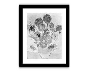 Sunflower Black & White by Van Gogh Canvas Print